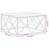 Coffee Table Gold Stainless Steel and Tempered Glass 349980