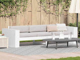Garden Sofa White 185.5 x 60 x 62 cm Solid Pine Wood 873872