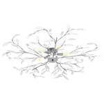 ZNTS Ceiling Lamp with Acrylic Crystal Leaf Arms for 5 E14 Bulbs White 289239