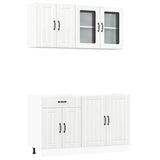 4 Piece Kitchen Cabinet Set Lucca High Gloss White Engineered Wood 3314863
