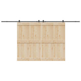 Sliding Door Hardware Kit 427 cm Steel Black 3295784