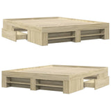 Bed Frame without Mattress Sonoma Oak 150x200 cm King Size Engineered Wood 3295466