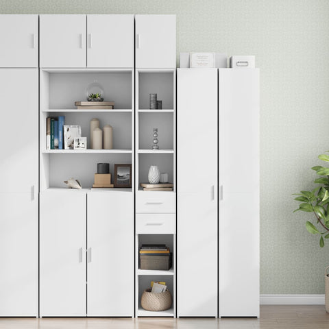 Slim Storage Cabinet White 30x42.5x225 cm Engineered Wood 3281266