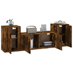 3 Piece TV Cabinet Set Smoked Oak Engineered Wood 3188515