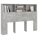Headboard Cabinet Concrete Grey 140x19x103,5 cm 811866