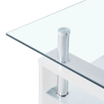 ZNTS Coffee Table White and Transparent 95x55x40 cm Tempered Glass 330304