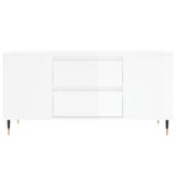 ZNTS Coffee Table High Gloss White 102x44.5x50 cm Engineered Wood 830990
