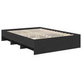 Bed Frame with Headboard Black 150 x 200 cm Engineered Wood 3408838