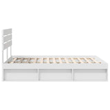 Bed Frame with Headboard White 140 x 190 cm Solid Pine Wood 3411415