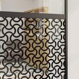 Glass Door Fretwork Black 90 x 2 x 205 cm Aluminium 42012458