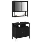 Bathroom Furniture Set with Storage 2 pcs Black 60 x 30 x 60 cm 3334321