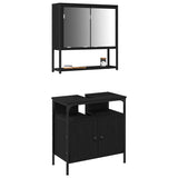 Bathroom Furniture Set with Storage 2 pcs Black 60 x 30 x 60 cm 3334321