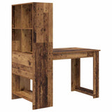 Desk with Shelf Old Wood 122 x 67 x 145 cm Engineered Wood 3337263