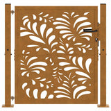 Garden Gate 100x100 cm Weathering Steel Wave Design 4100974