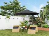 2.5M Garden Cantilever Parasol, Offset Roma Patio Umbrella Hanging Sun Shade Canopy Shelter with T3398P315972