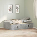 Storage Bed Frame Concrete grey 100 x 200 cm Engineered wood 3335184