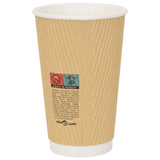 Paper Coffee Cups 500 pcs 16oz 400ml Brown 4102801