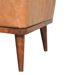 Tan Buffalo Leather Tan Footstool IN3560