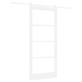 Sliding Door ORKDAL White 93 x 211 cm Solid Pine Wood and Glass 3331926