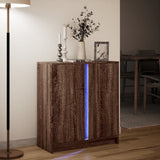 Sideboard with LED Brown Oak 77x34x85 cm Engineered Wood 852137