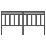 Bed Headboard Grey 206x4x100 cm Solid Wood Pine 814116