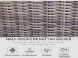 5 Piece Rattan Garden Furniture Set w/ 10cm Thick Cushions, Aluminium Frame Wicker Outdoor Balcony T3398P320098