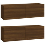 ZNTS 4 Piece TV Cabinet Set Brown Oak Engineered Wood 3114613