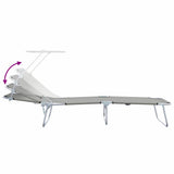 Sun Lounger Folding 2 pcs Grey 58 x 188 x 77cm Polyester 42003062