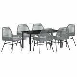 Garden Dining Set with Cushion 7 pcs Grey Poly Rattan 3380887