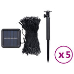 Solar Fairy Lights 5 pcs 5x200 LED Warm White Indoor Outdoor 328951