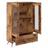Highboard Old Wood 69.5 x 31 x 115 cm Engineered Wood and Glass 882505