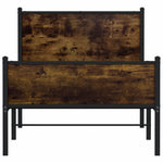 Metal Bed Frame without Mattress Smoked Oak 75x190 cm Small Single 4007840
