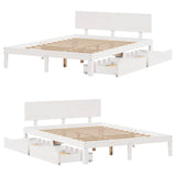 Bed Frame with Drawers without Mattress White 135x190 cm Double 3301975