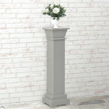 Classic Square Pillar Plant Stand Grey 17x17x66 cm MDF 323969