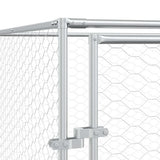 Outdoor Dog Kennel Silver 8x12x2 m Galvanised Steel 3190465