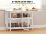 Four-Person Drop Leaf Table - White T3398P377917