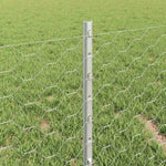 Fence with Posts Silver 0.4 x 25 m Steel 3336985