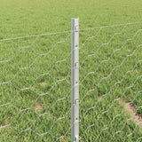Fence with Posts Silver 0.4 x 25 m Steel 3336985