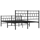 Metal Bed Frame without Mattress with Footboard Black 140x190cm 355677