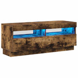 TV Cabinet with LED Lights Smoked Oak 100x35x40 cm 815720