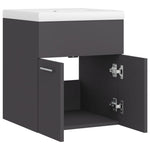 ZNTS Sink Cabinet with Built-in Basin Grey Engineered Wood 3070813
