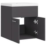ZNTS Sink Cabinet with Built-in Basin Grey Engineered Wood 3070813