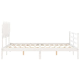 Bed Frame without Mattress White 140x190 cm Solid Wood 3195267