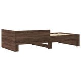 Bed Frame without Mattress Brown Oak 75x190 cm Small Single Engineered Wood 849599