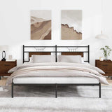 Bed Frame without Mattress Brown Oak 183x203 cm Engineered Wood 4106845