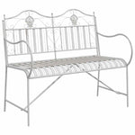 Garden Bench White 104 x 54 x 93cm Steel 42008118