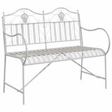 Garden Bench White 104 x 54 x 93cm Steel 42008118