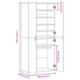 Shoe Cabinet Smoked Oak 80x39x178 cm Engineered Wood 3276676