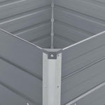ZNTS Raised Garden Bed 100x100x77 cm Galvanised Steel Grey 42407