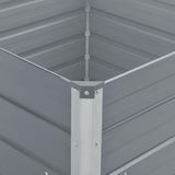 ZNTS Raised Garden Bed 100x100x77 cm Galvanised Steel Grey 42407